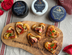 Heart-shaped cheese tarts