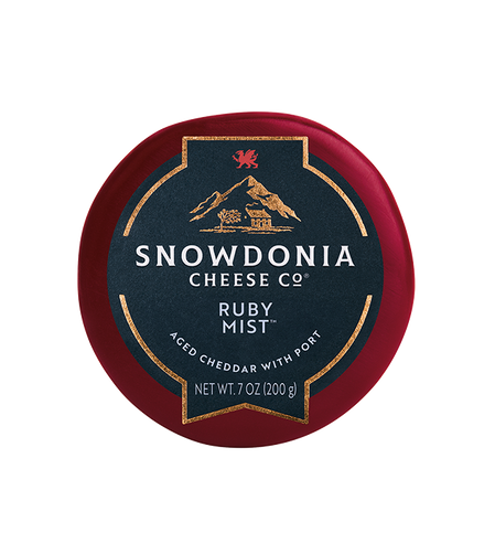 Ruby Mist Mature Cheddar infused with port and brandy